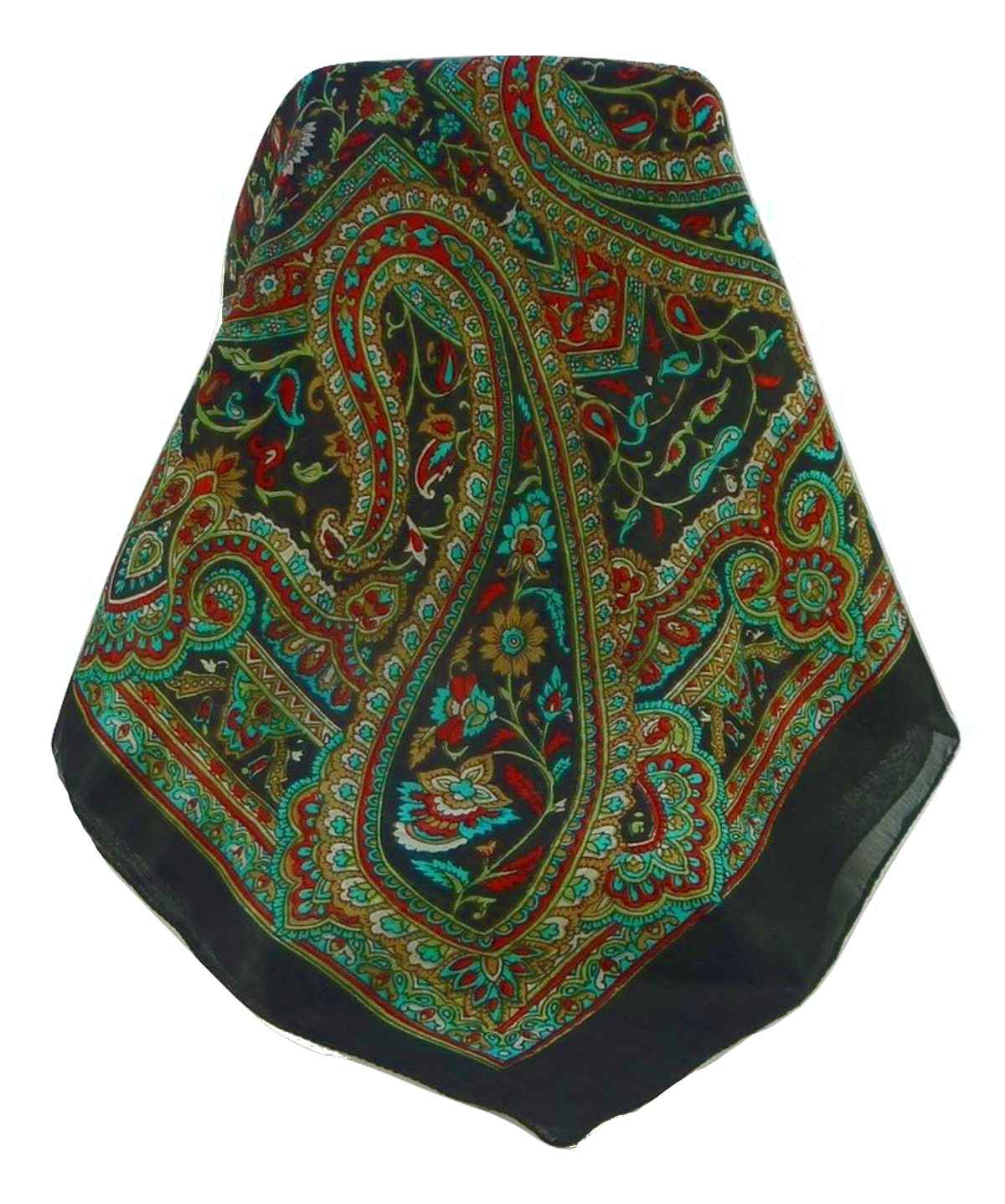 Tradizionale Sciarpa Longa di Seta Kareng Black di Pashmina & Silk