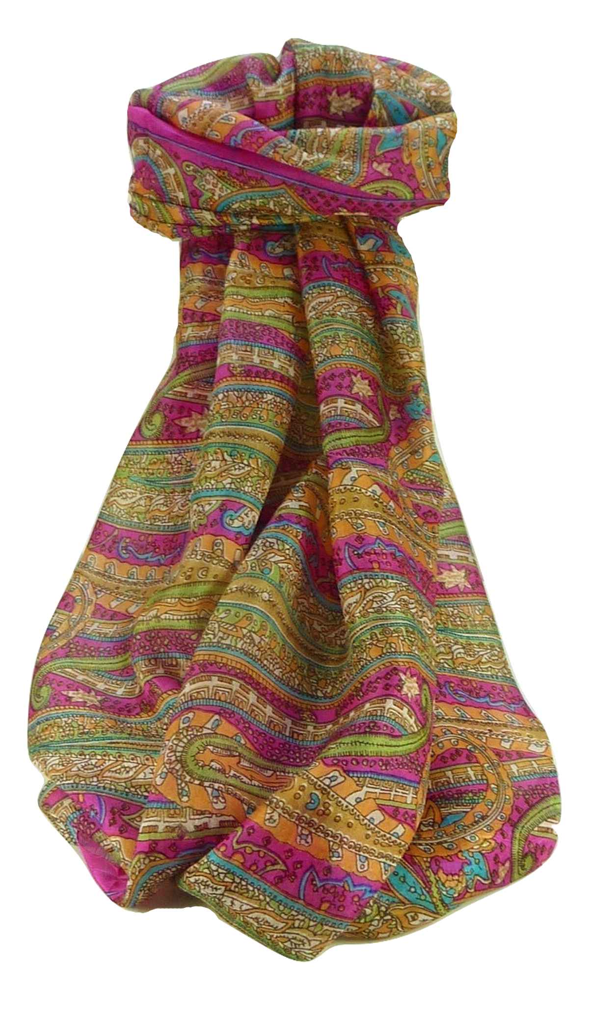 Foulard Traditional Soie de Mûrier Gosthani Pink de Pashmina & Silk 