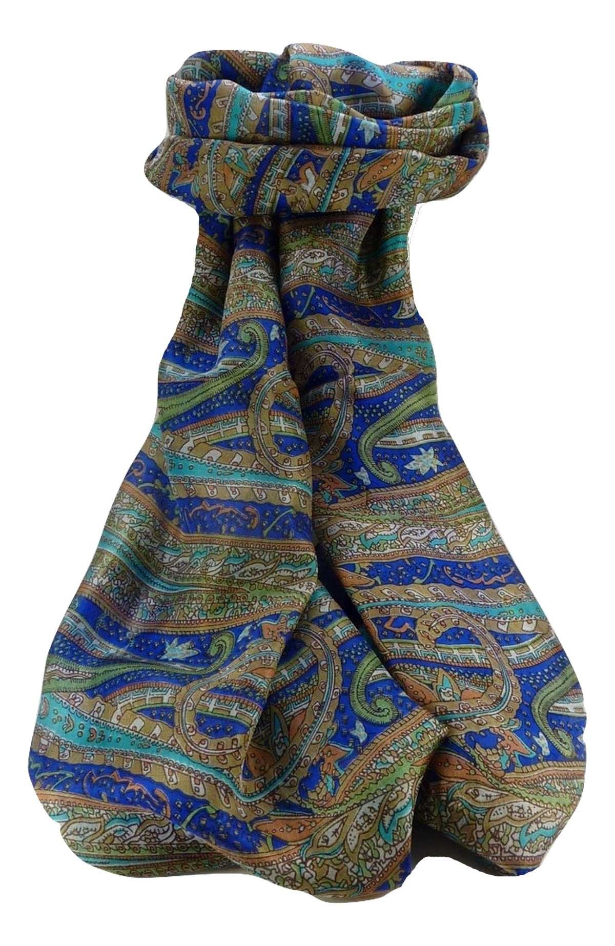 Foulard Traditional Soie de Mûrier Gosthani Blue de Pashmina & Silk 