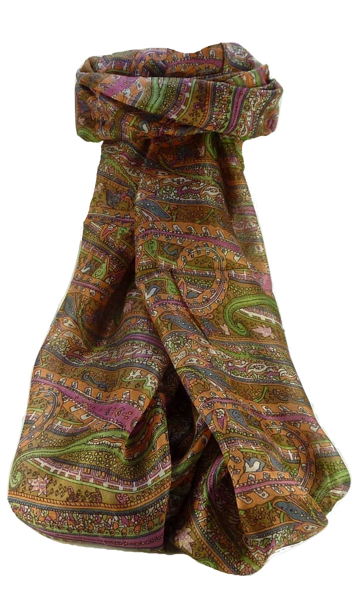 Foulard Traditional Soie de Mûrier Gosthani Chestnut de Pashmina & Silk 