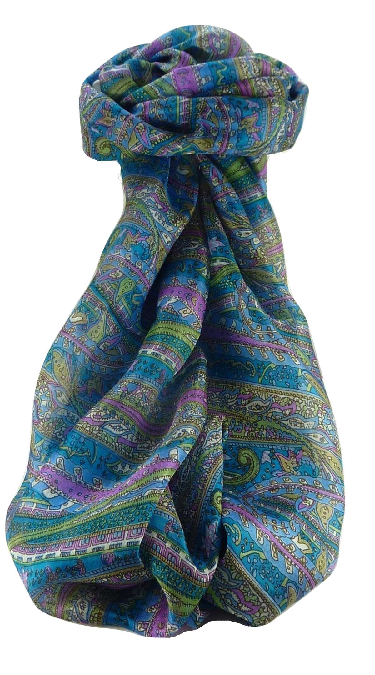 Foulard Traditional Soie de Mûrier Gosthani Aqua de Pashmina & Silk 