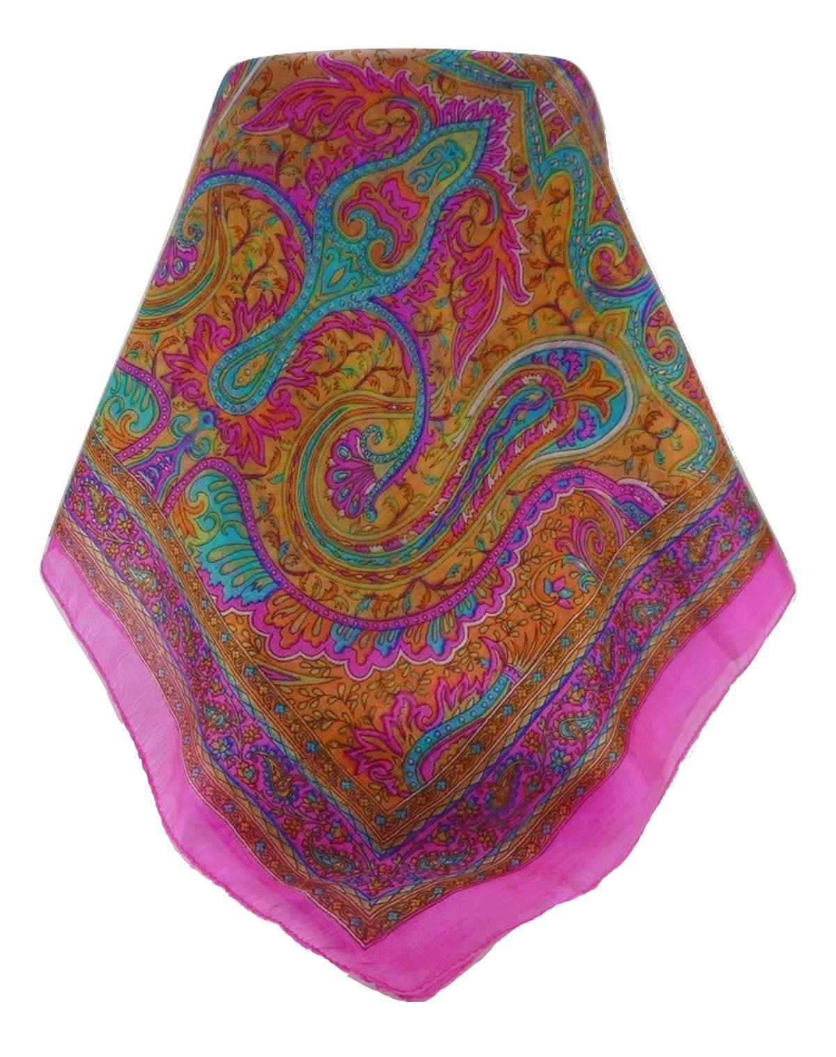 Mulberry Silk Traditional Long Scarf Ramnagar Pink by Pashmina & Silk