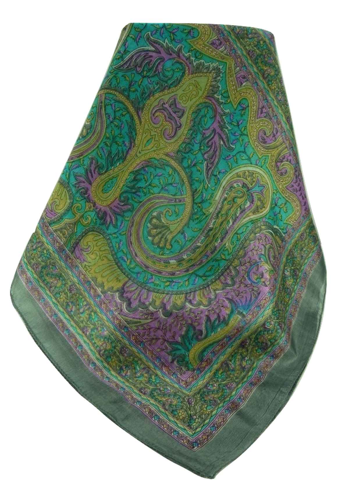 Mulberry Silk Traditional Long Scarf Ramnagar Charcoal by Pashmina & Silk