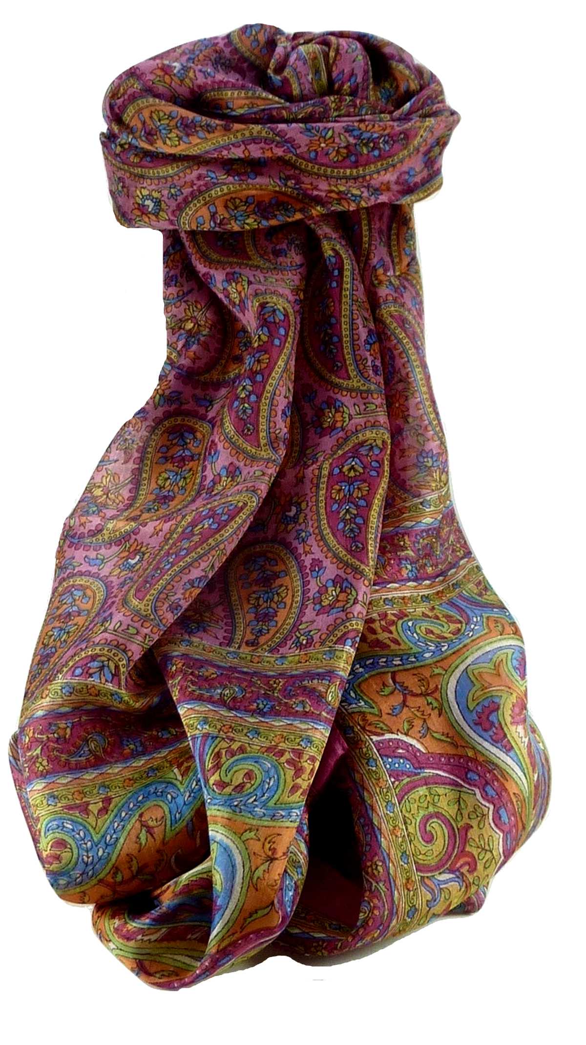 Mulberry Silk Traditional Long Scarf Ramnagar Rose by Pashmina & Silk