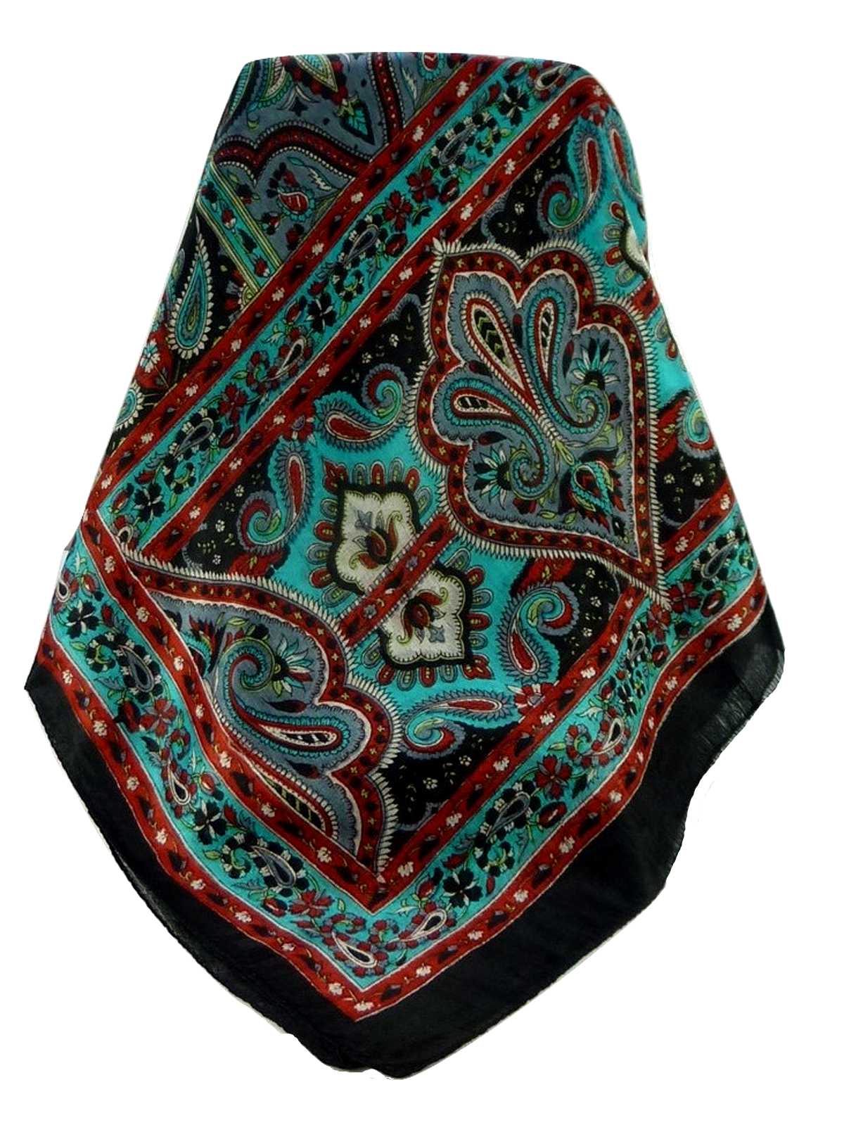 Mulberry Silk Traditional Long Scarf Madh Black by Pashmina & Silk