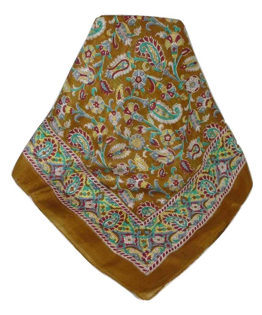 Mulberry Silk Traditional Square Scarf Sai Chestnut by Pashmina & Silk