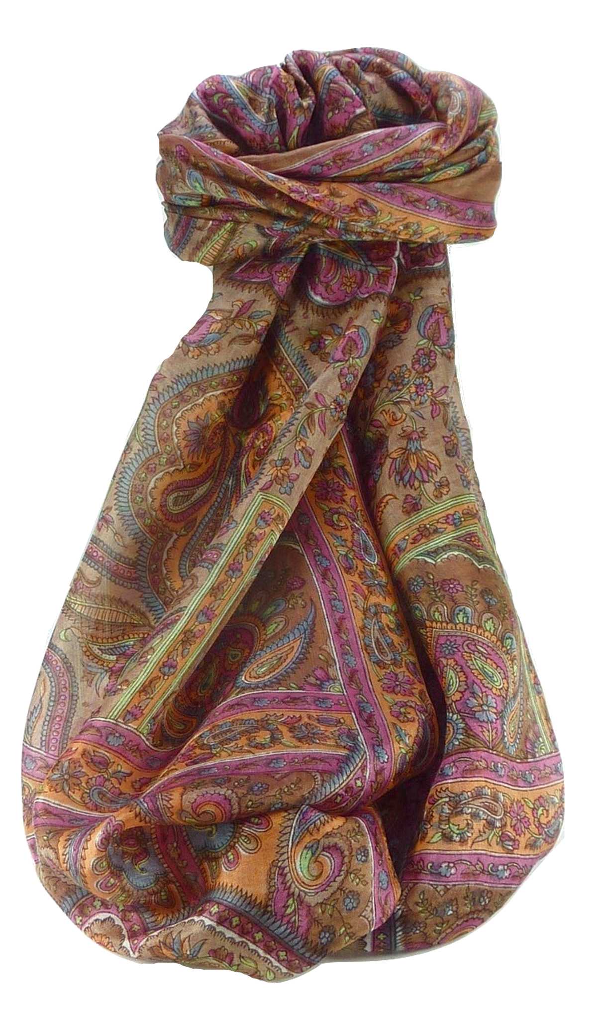 Mulberry Silk Traditional Long Scarf Madh Copper by Pashmina & Silk