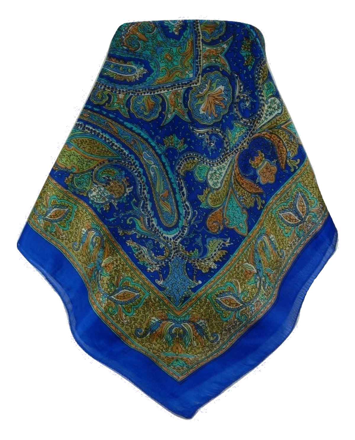 Mulberry Silk Traditional Long Scarf Ramsej Blue by Pashmina & Silk
