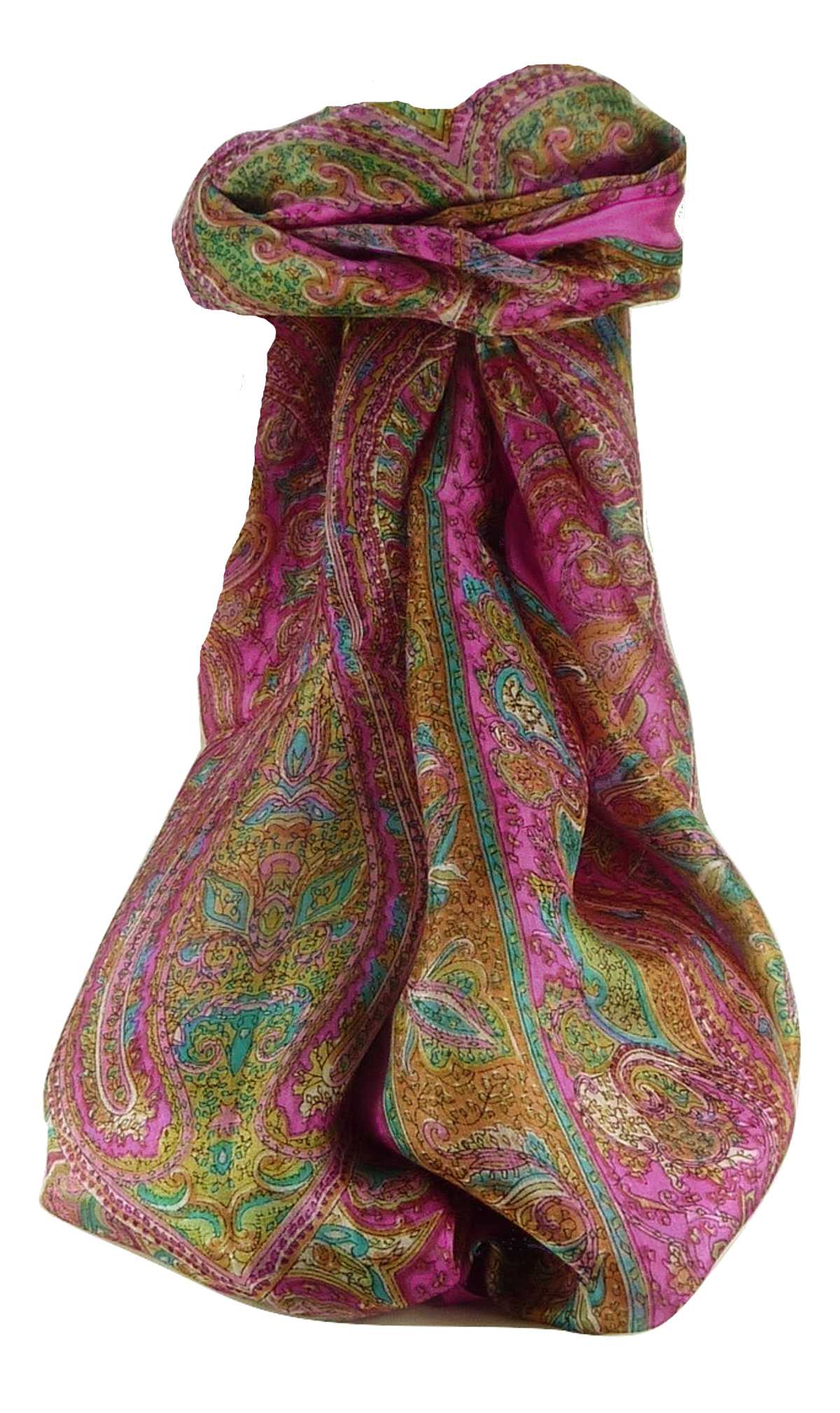 Mulberry Silk Traditional Long Scarf Ramsej Pink by Pashmina & Silk