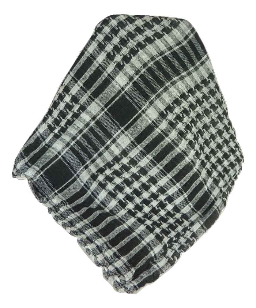 Keffiyeh Arab Grid Scarf Black & White by Pashmina & Silk