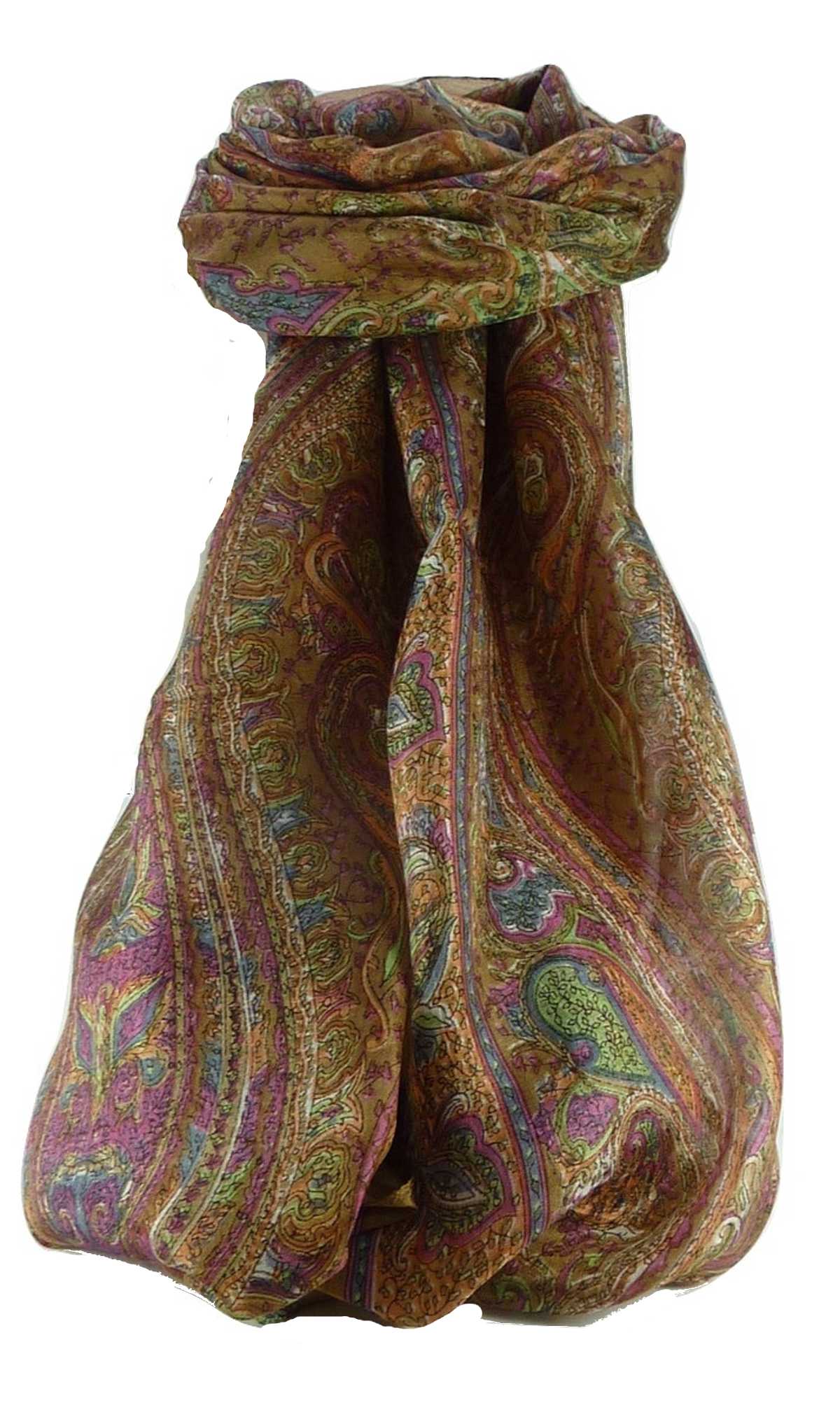 Mulberry Silk Traditional Long Scarf Ramsej Chestnut by Pashmina & Silk