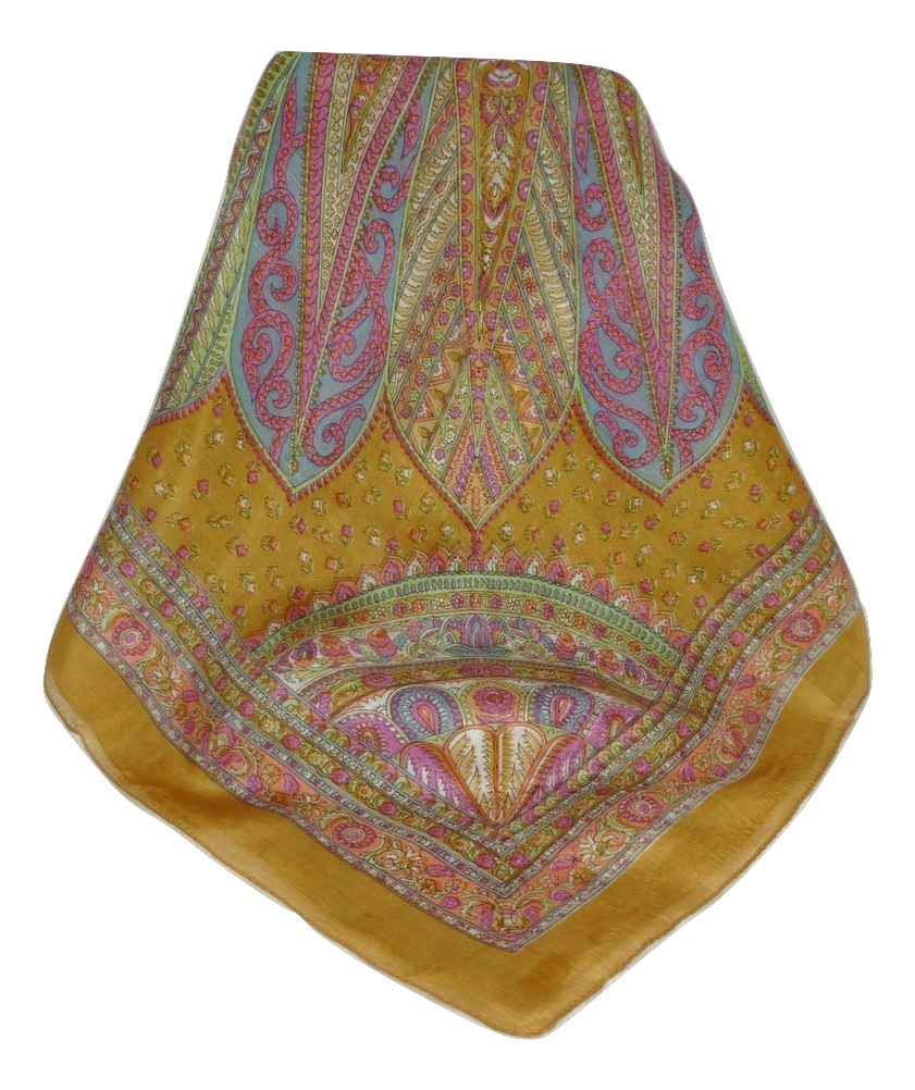 Tradizionale Sciarpa Quadrata di Seta Zilli Gold di Pashmina & Silk