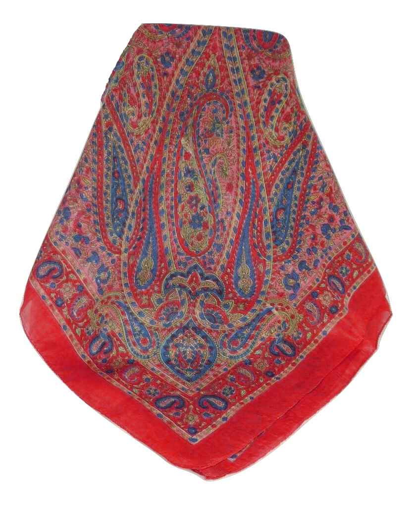 Mulberry Silk Traditional Square Scarf Zorn Scarlet by Pashmina & Silk