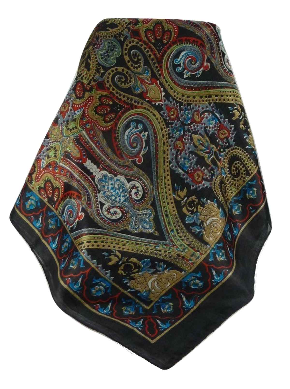 Foulard Traditional Soie de Mûrier Worli Black de Pashmina & Silk 