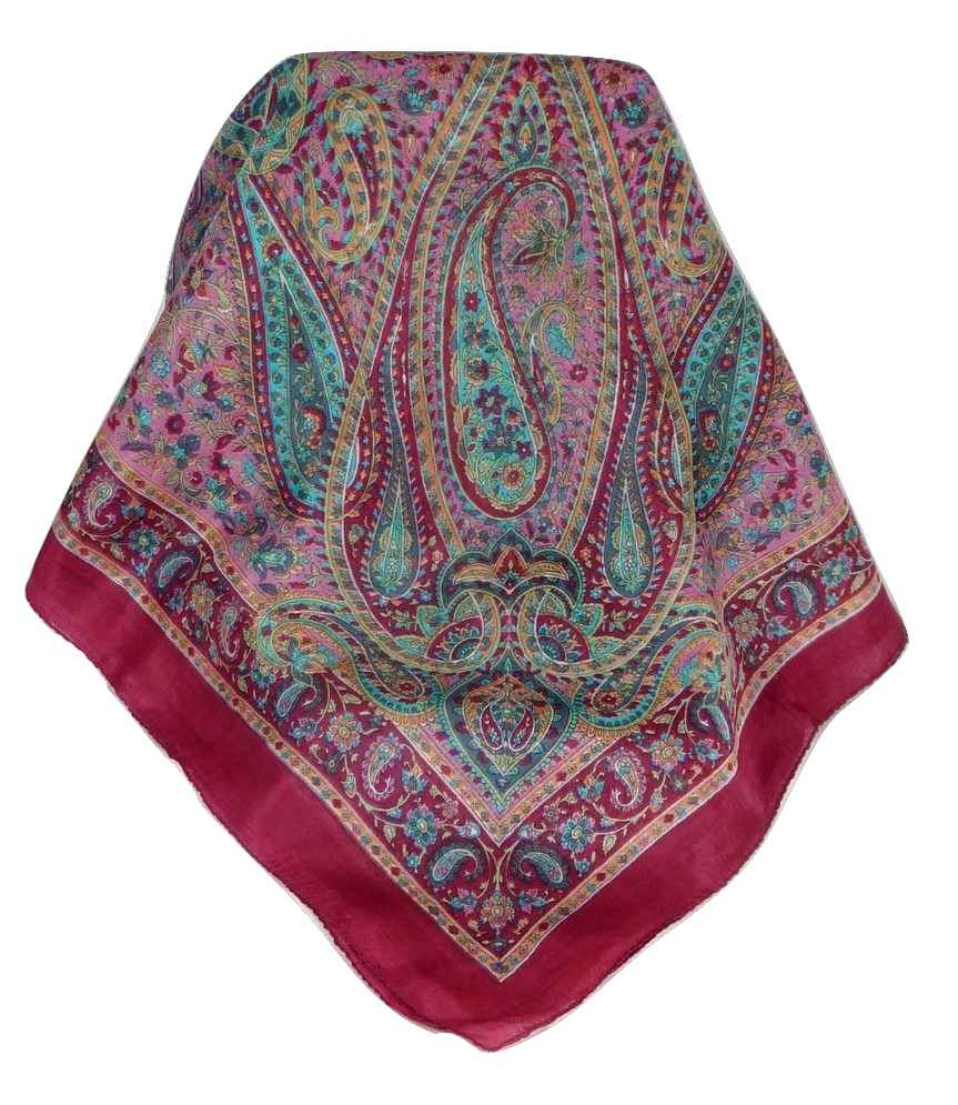 Mulberry Silk Traditional Square Scarf Zorn Carnation by Pashmina & Silk