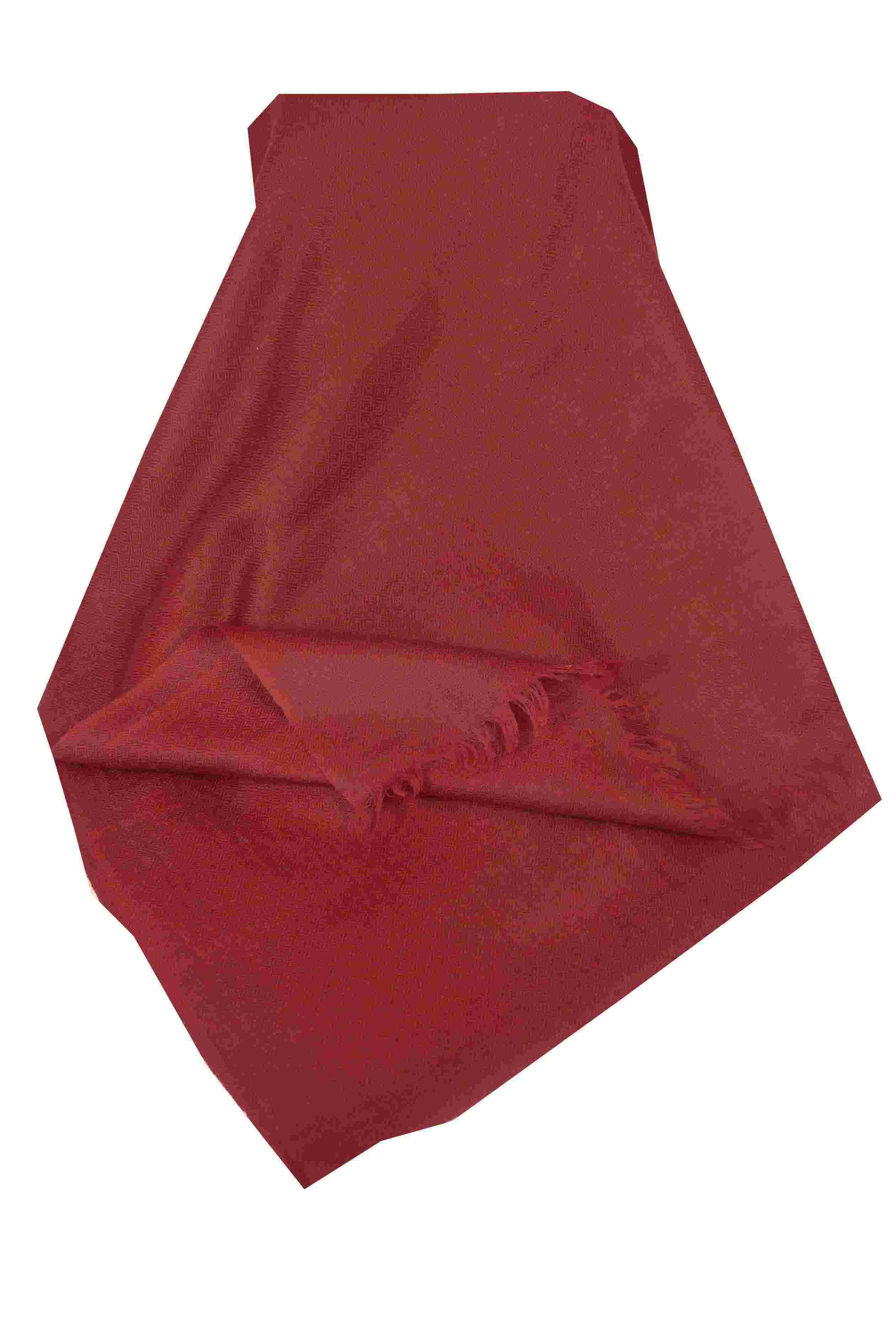 Fine Cashmere Scarf Karakoram Birds-Eye Weave Burgundy by Pashmina & Silk