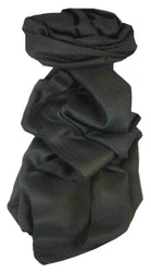 Fine Cashmere Scarf Karakoram Birds-Eye Weave Black by Pashmina & Silk