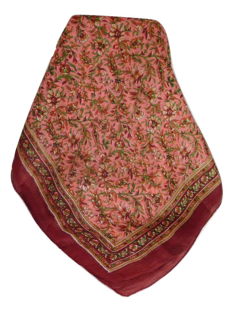 Mulberry Silk Traditional Square Scarf Ulla Wine by Pashmina & Silk