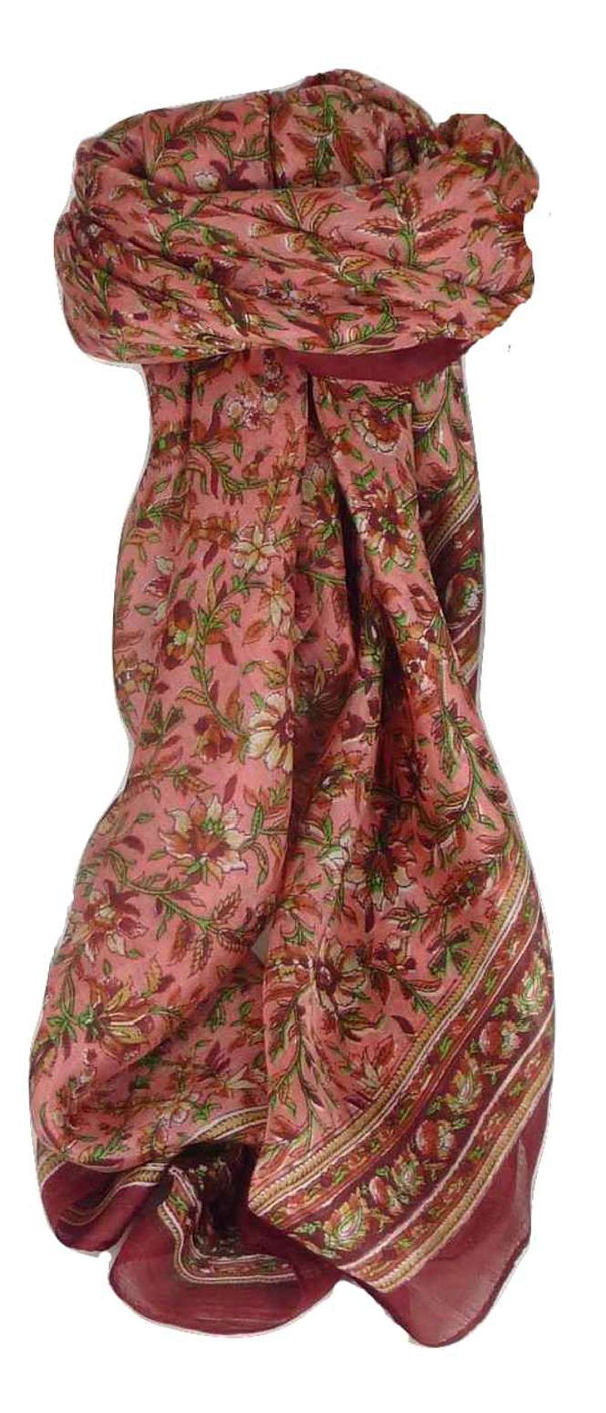 Mulberry Silk Traditional Square Scarf Ulla Wine by Pashmina & Silk