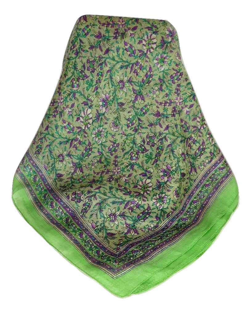 Tradizionale Sciarpa Quadrata di Seta Ulla Fern di Pashmina & Silk