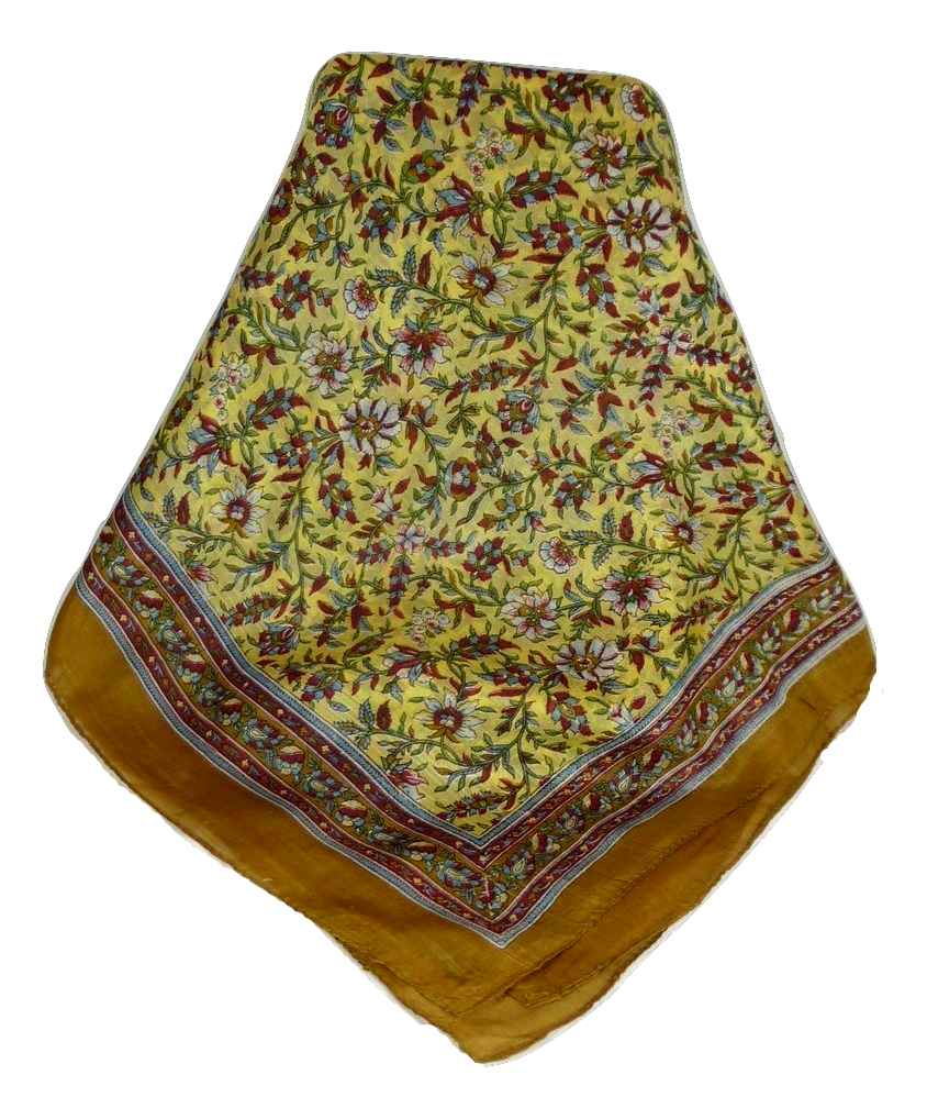 Tradizionale Sciarpa Quadrata di Seta Ulla Umber di Pashmina & Silk