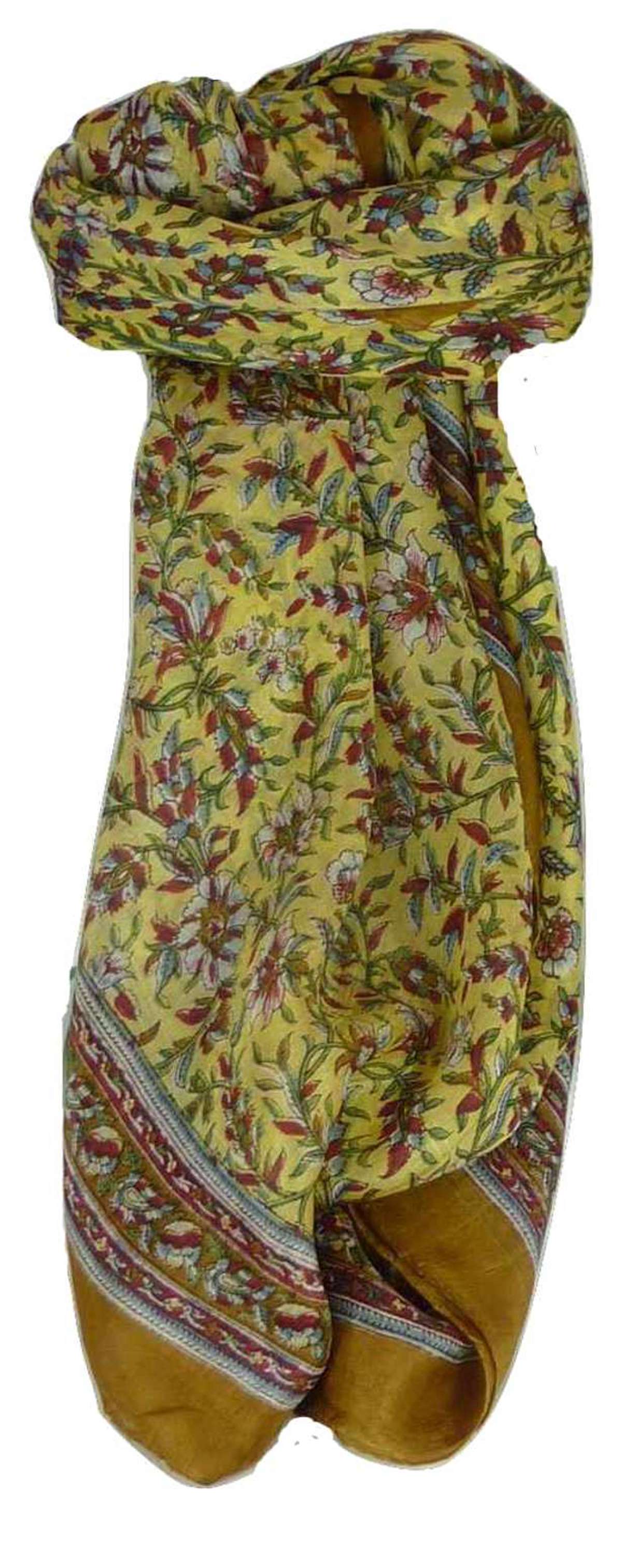 Tradizionale Sciarpa Quadrata di Seta Ulla Umber di Pashmina & Silk