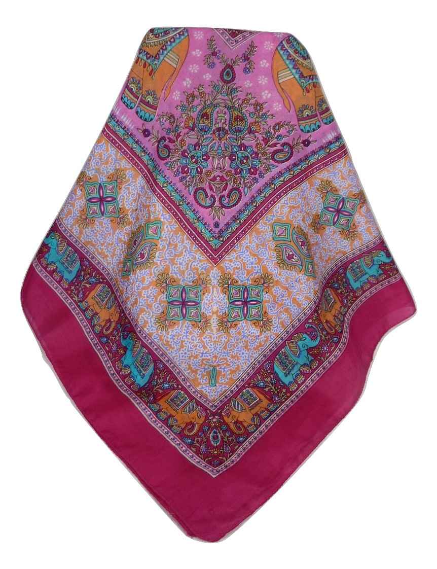  Sciarpa Quadrata Paisley Seta di Gelso Dyal Carnation da Pashmina & Silk