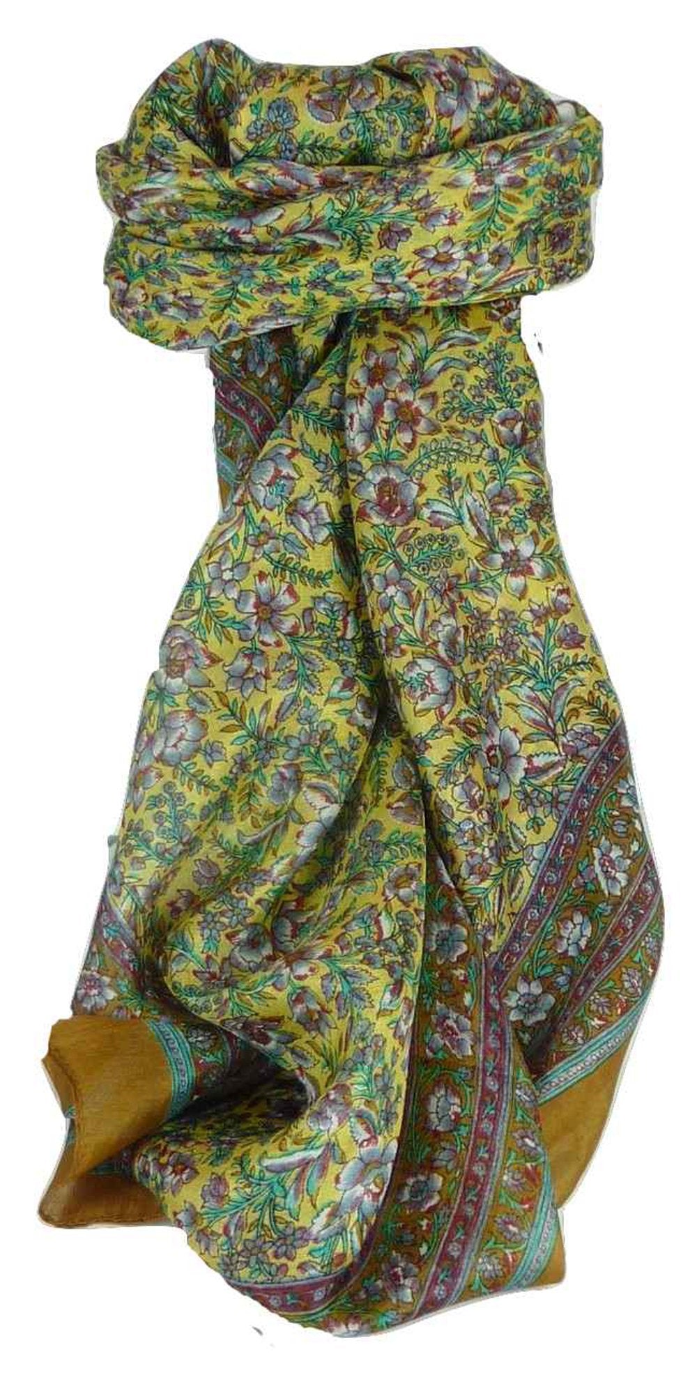 Mulberry Silk Traditional Square Scarf Eyer Chestnut by Pashmina & Silk