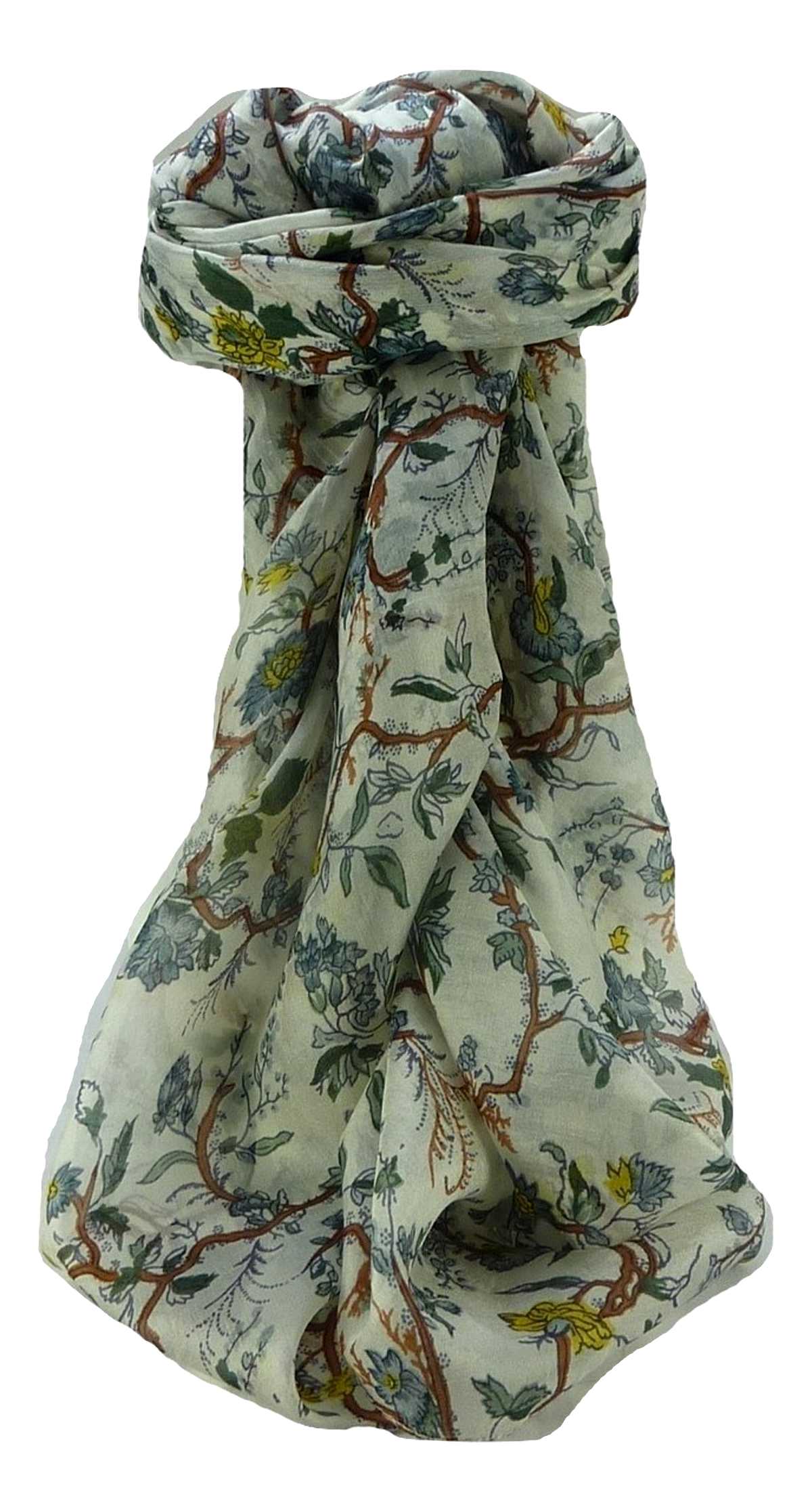 Mulberry Silk Contemporary Square Scarf Floral F213 by Pashmina & Silk