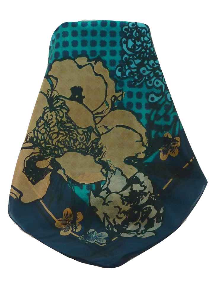 Mulberry Silk Contemporary Square Scarf Floral F216 by Pashmina & Silk