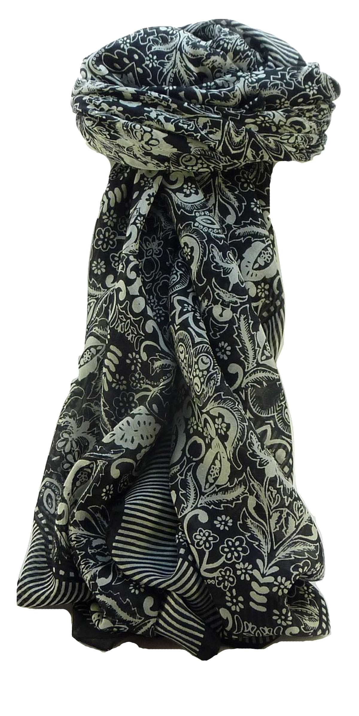 Mulberry Silk Contemporary Square Scarf Floral F220 by Pashmina & Silk