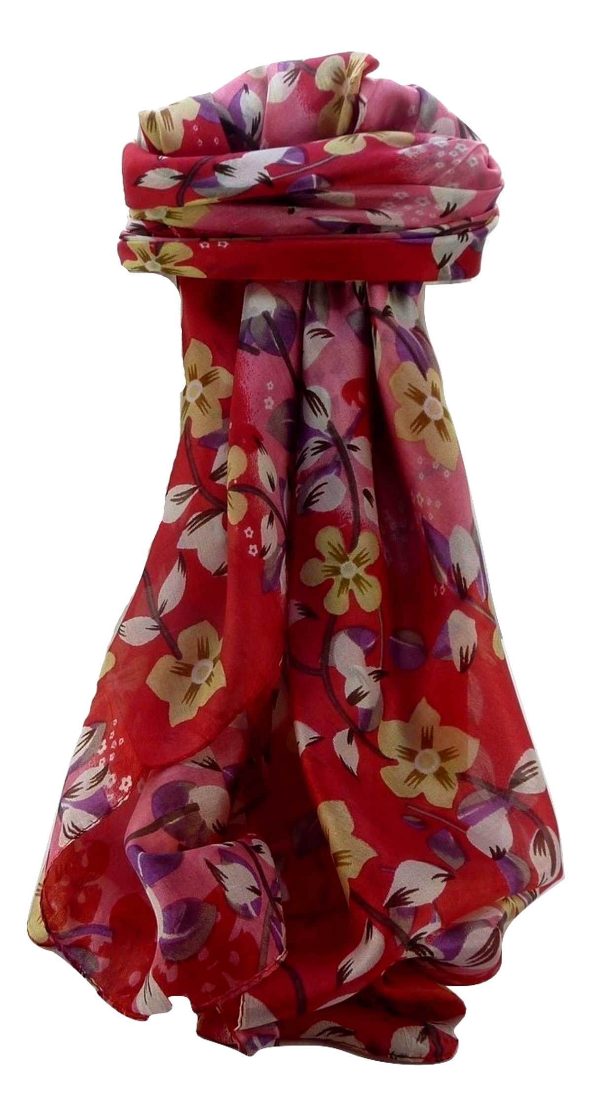 Mulberry Silk Contemporary Square Scarf Floral F221 by Pashmina & Silk