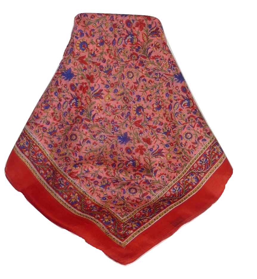 Tradizionale Sciarpa Quadrata di Seta Irma Scarlet di Pashmina & Silk