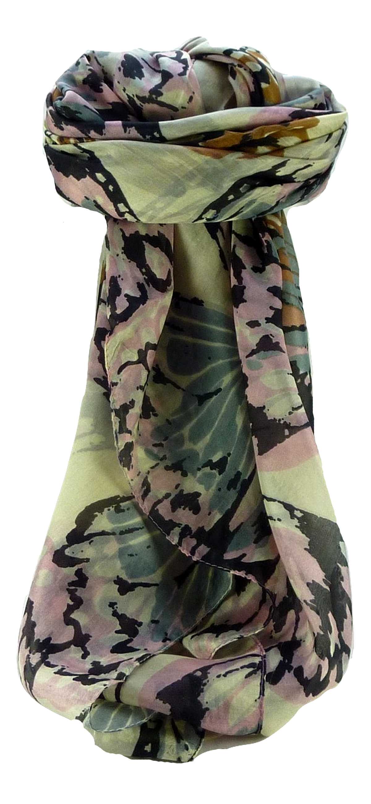 Mulberry Silk Contemporary Square Scarf Floral F235 by Pashmina & Silk