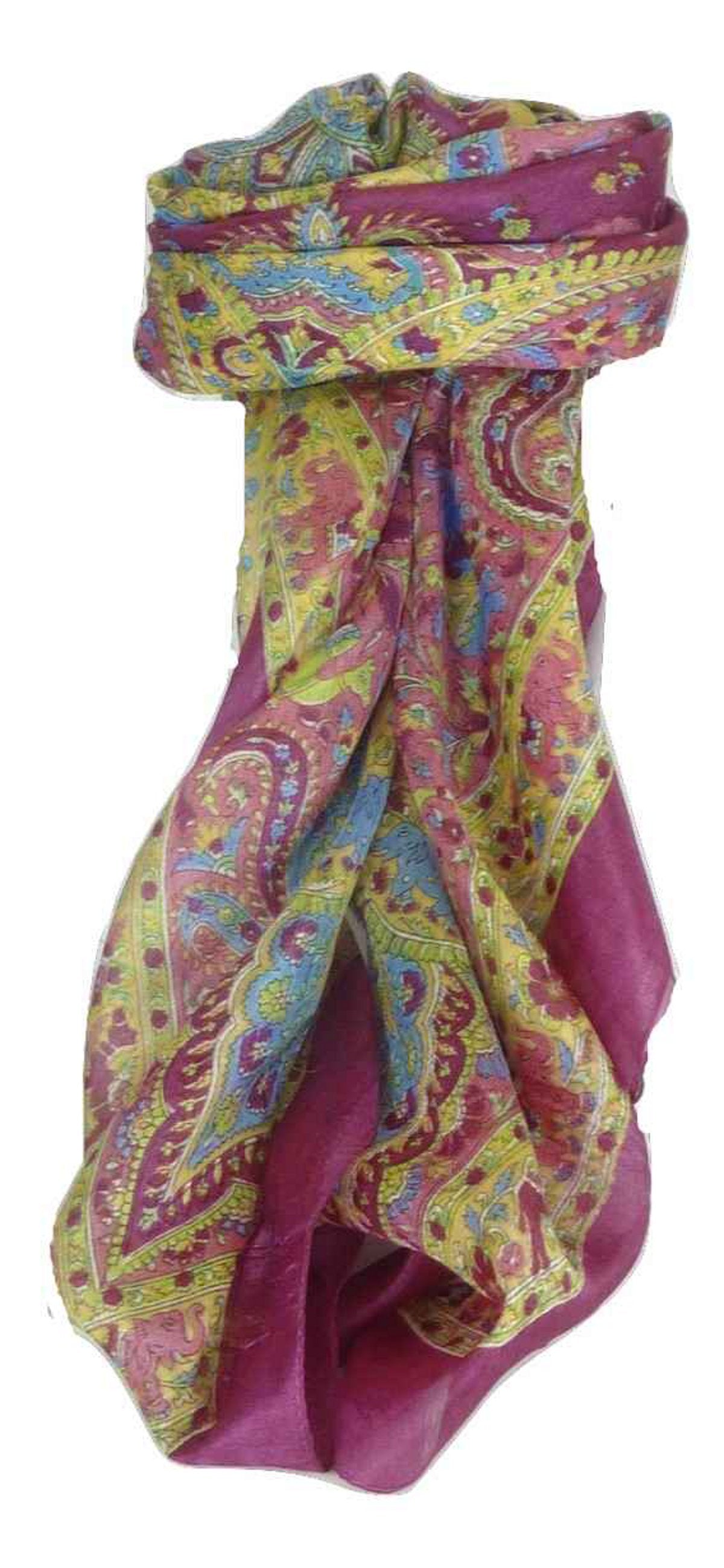 Tradizionale Sciarpa Quadrata di Seta Lin Carnation di Pashmina & Silk