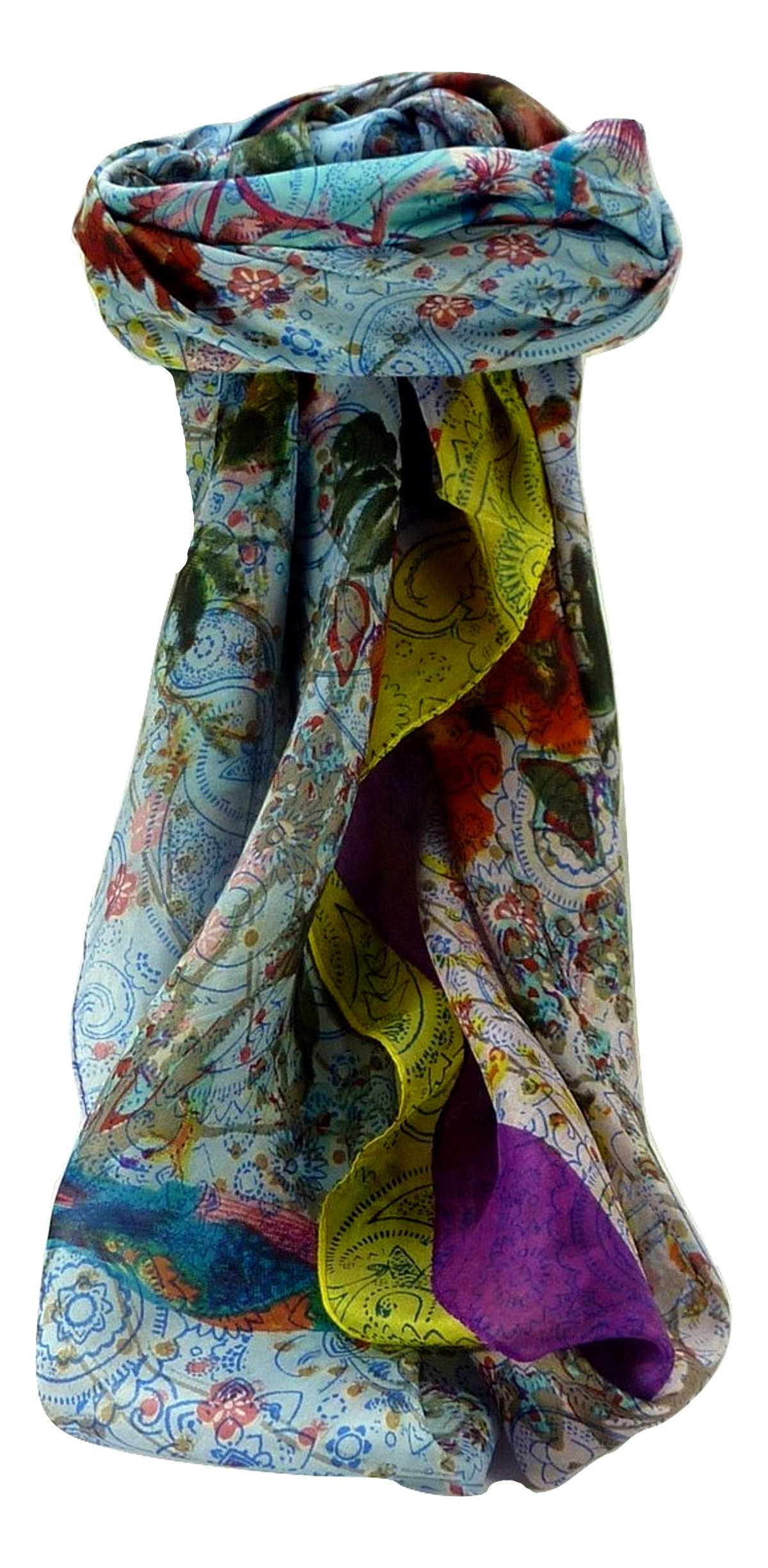 Mulberry Silk Contemporary Square Scarf Geometric G101 by Pashmina & Silk