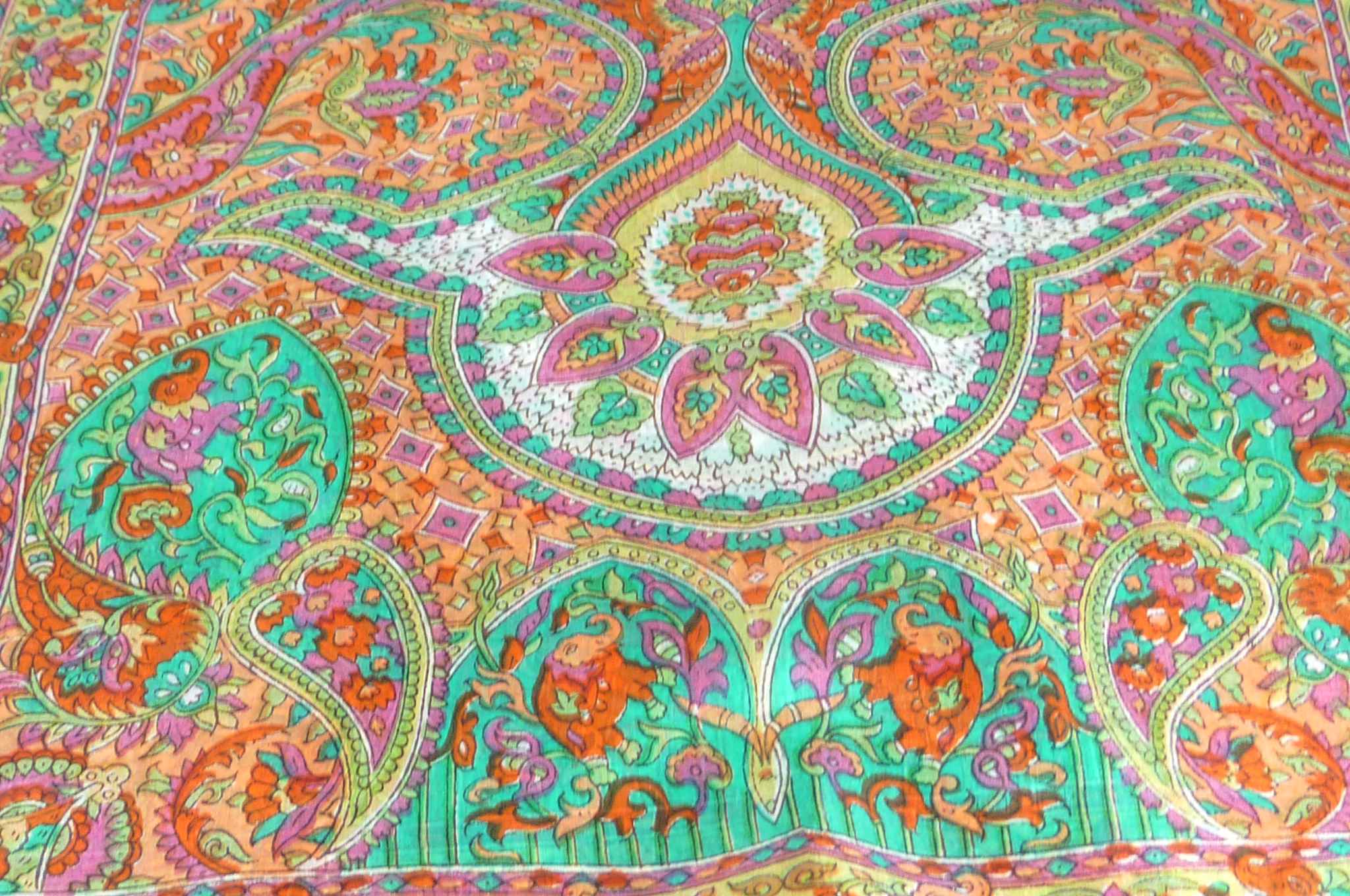 Mulberry Silk Traditional Long Scarf Rajeet Terracotta by Pashmina & Silk