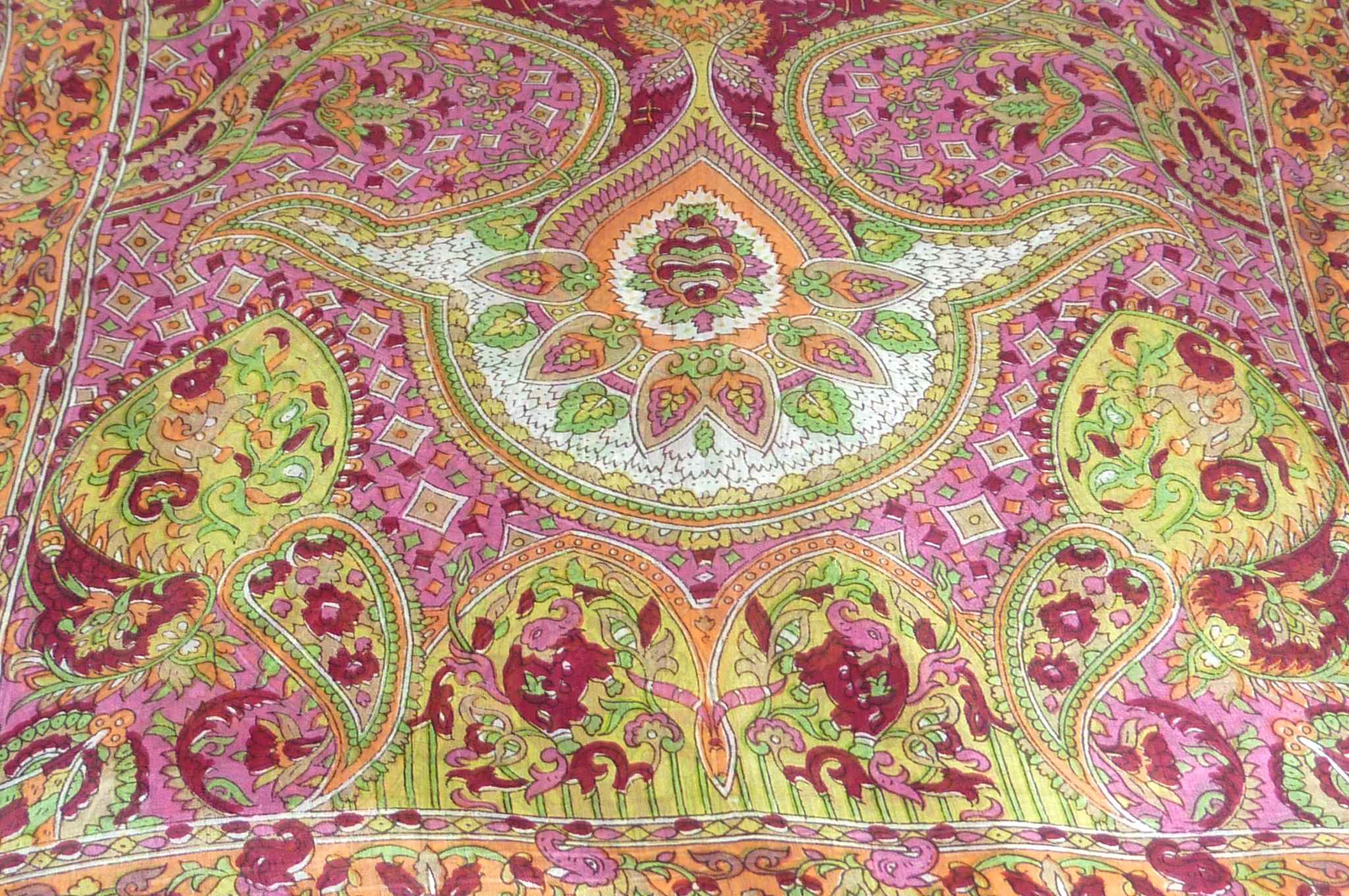 Mulberry Silk Traditional Long Scarf Rajeet Rose by Pashmina & Silk