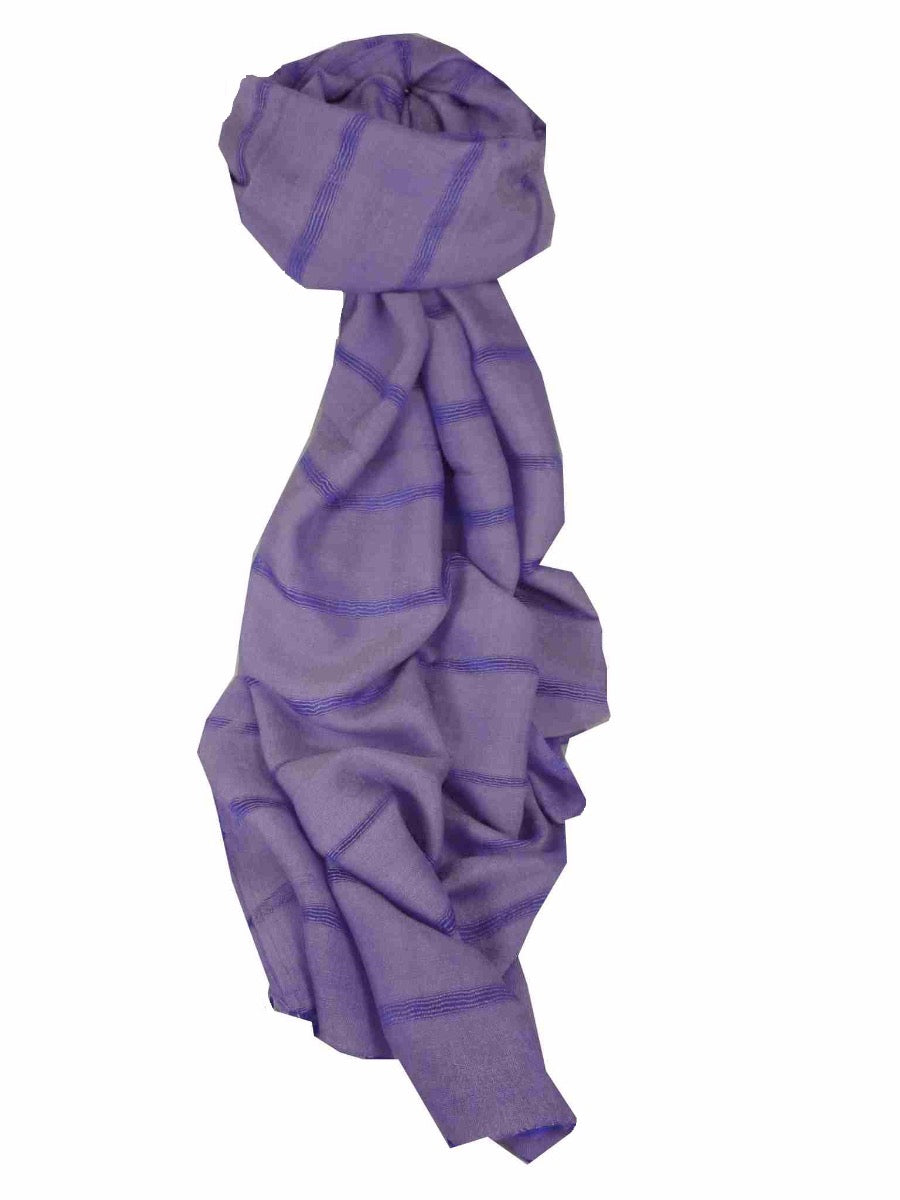 Mens Vietnamese Long Silk Scarf Hue Violet by Pashmina & Silk