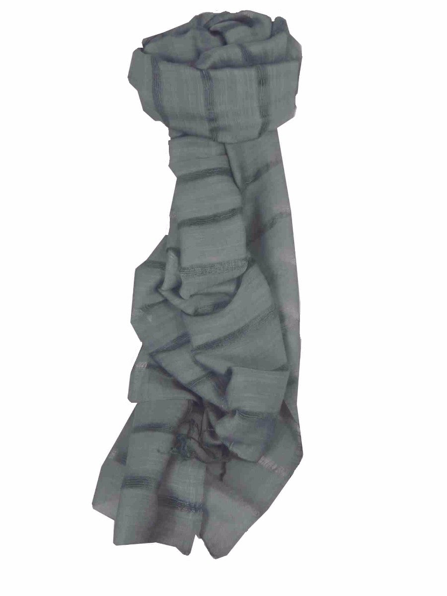 Mens Vietnamese Long Silk Scarf Hue Charcoal by Pashmina & Silk