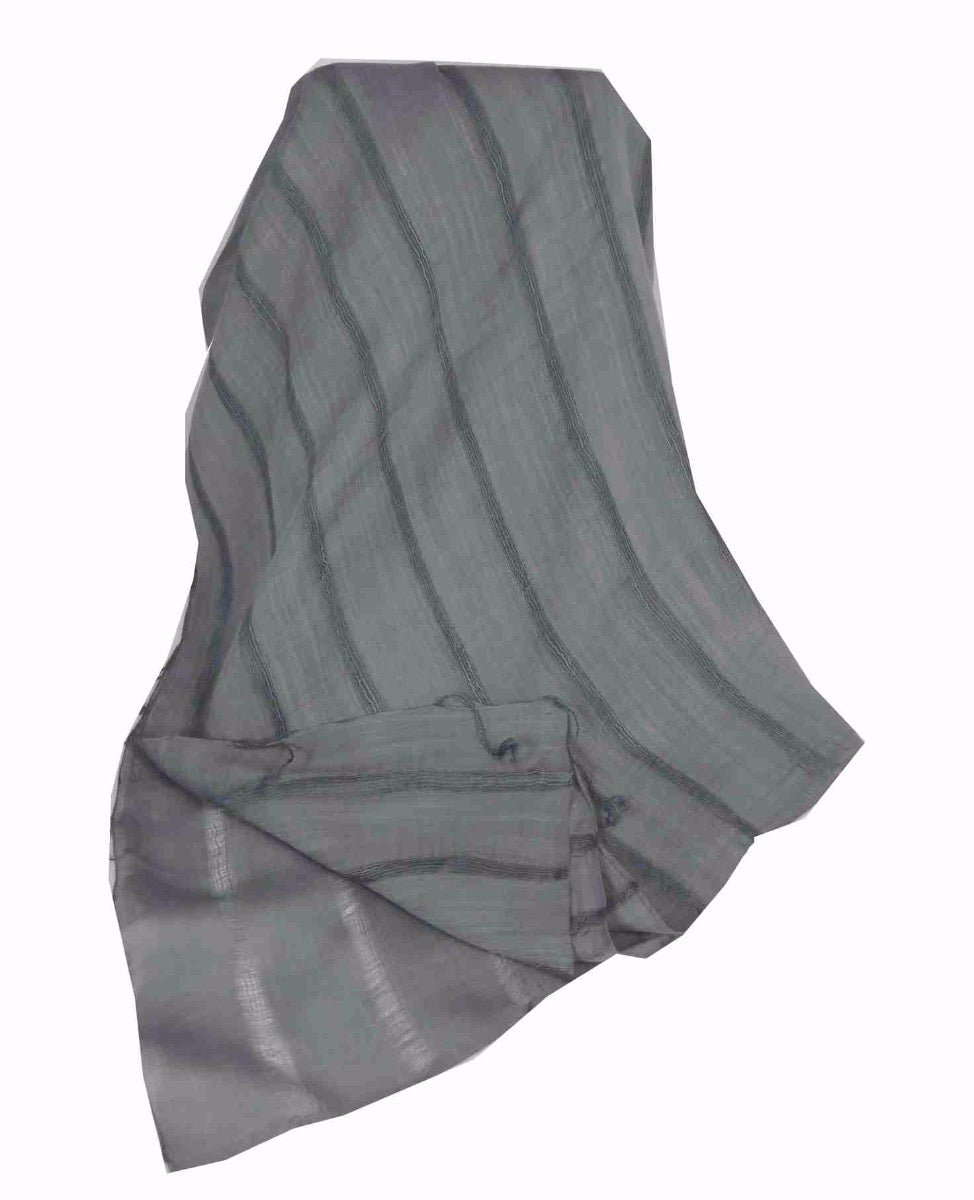 Mens Vietnamese Long Silk Scarf Hue Charcoal by Pashmina & Silk
