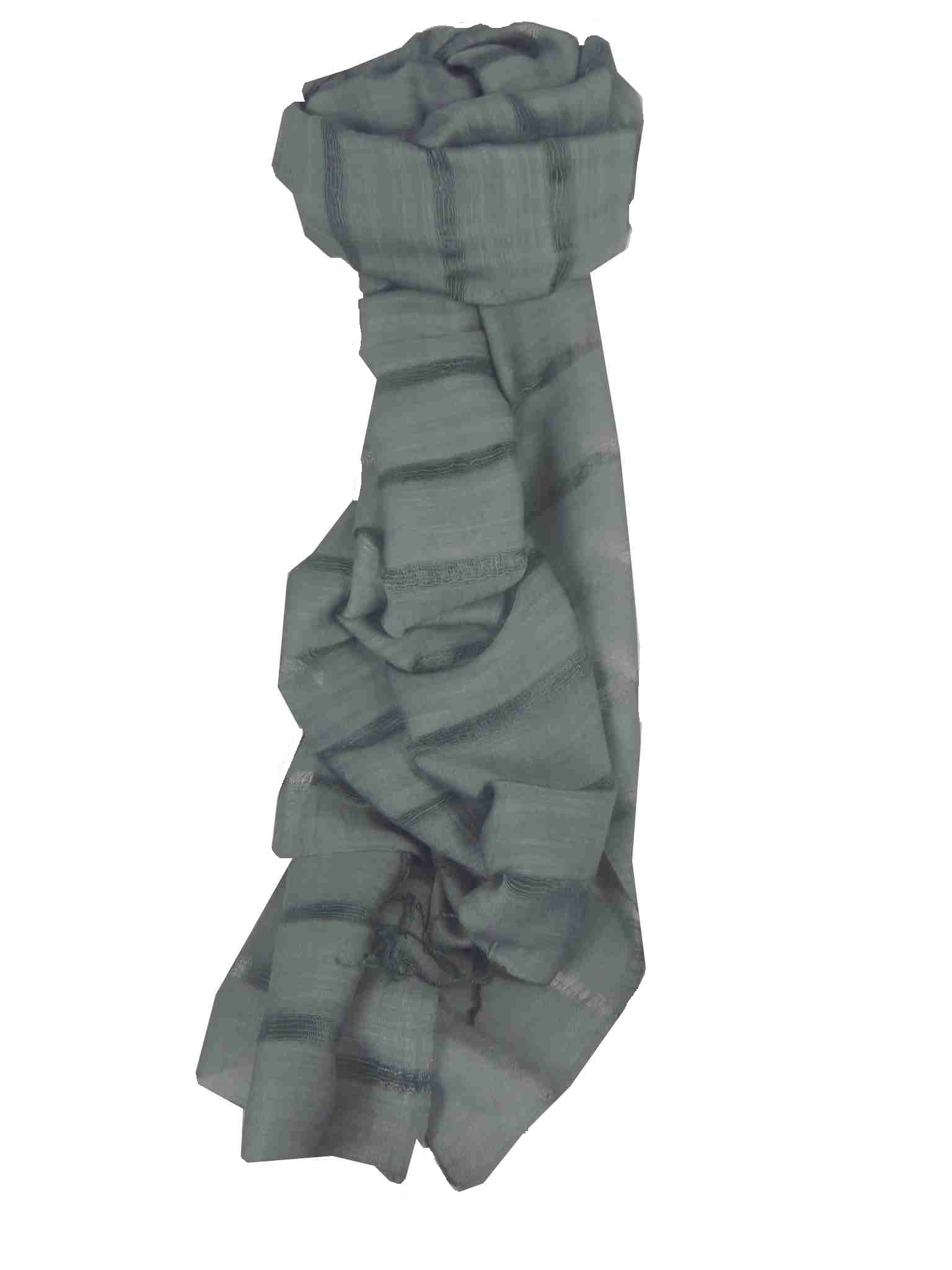 Vietnamese Long Silk Scarf Hue Weave Charcoal by Pashmina & Silk