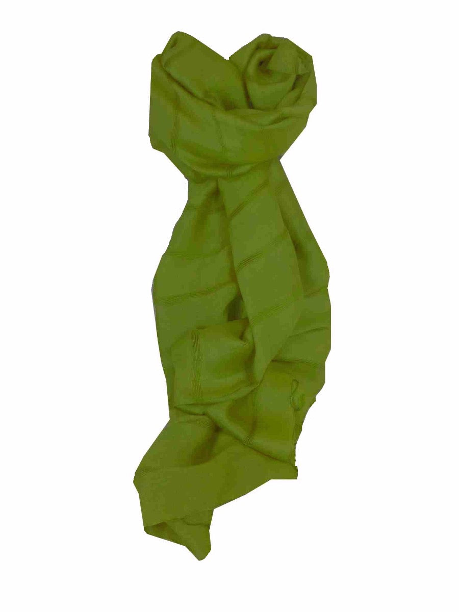 Mens Vietnamese Long Silk Scarf Hue Dark Olive by Pashmina & Silk