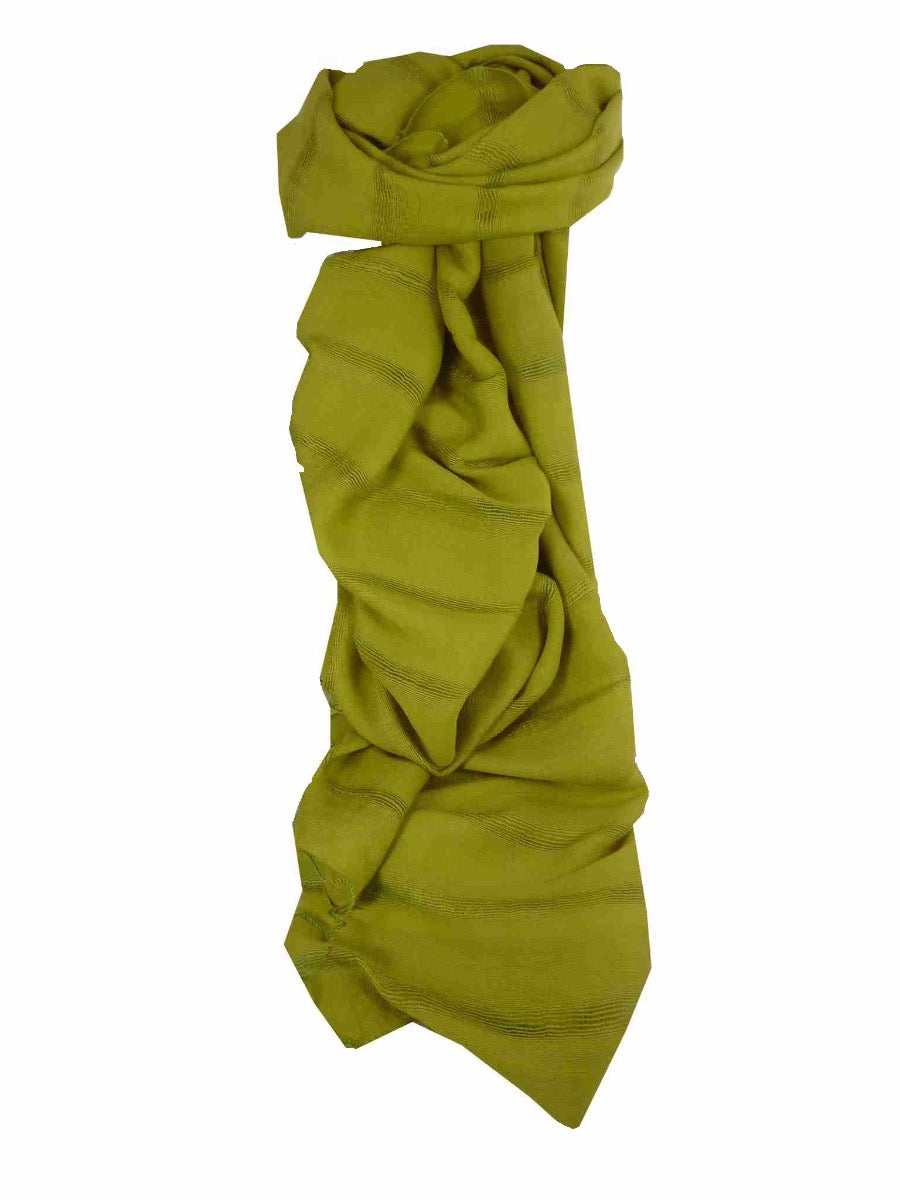 Mens Vietnamese Long Silk Scarf Hue Light Olive by Pashmina & Silk