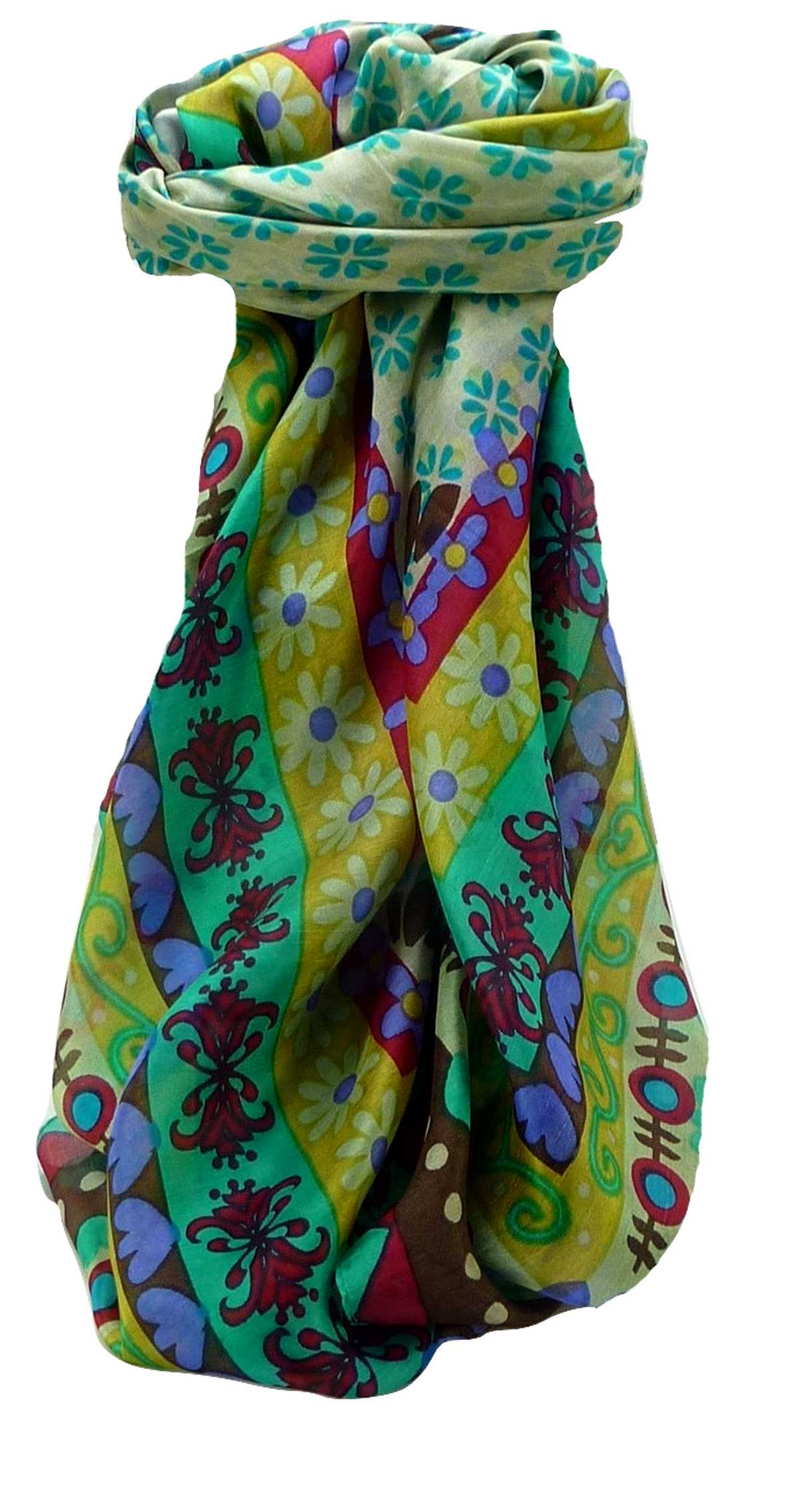 Mulberry Silk Contemporary Square Scarf Geometric G114 by Pashmina & Silk