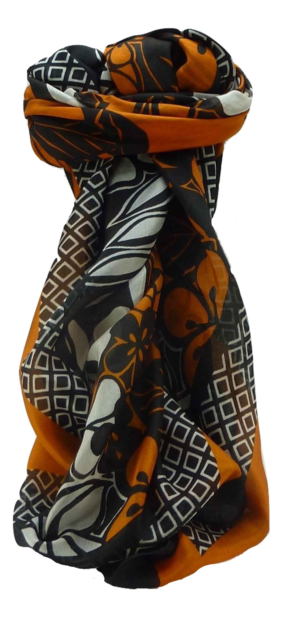Mulberry Silk Contemporary Square Scarf Geometric G118 by Pashmina & Silk
