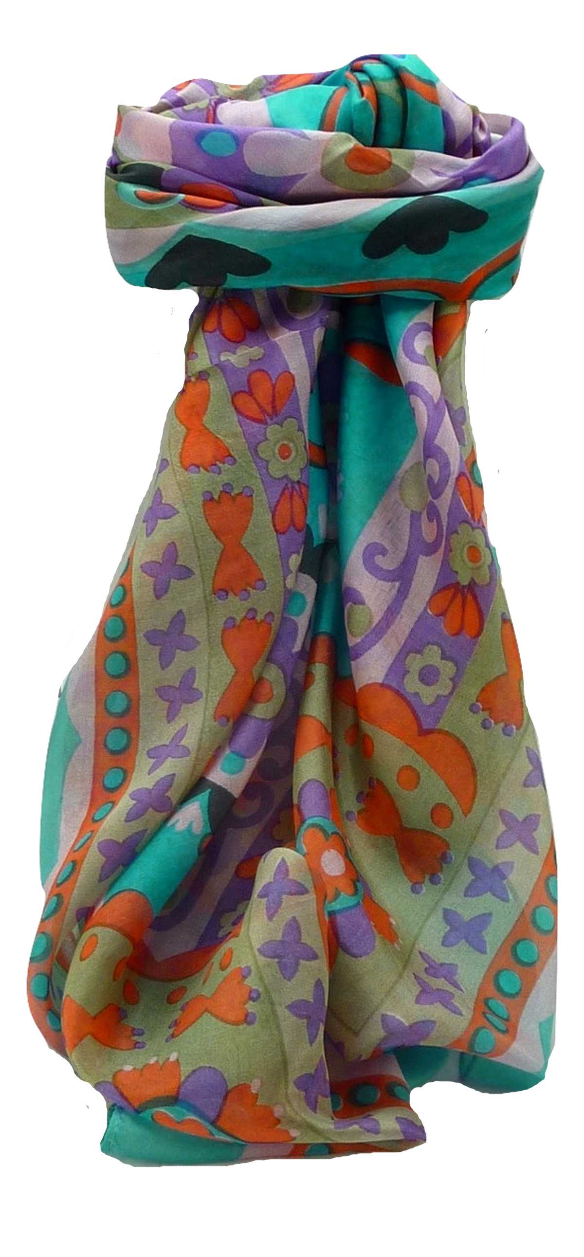 Mulberry Silk Contemporary Square Scarf Geometric G120 by Pashmina & Silk