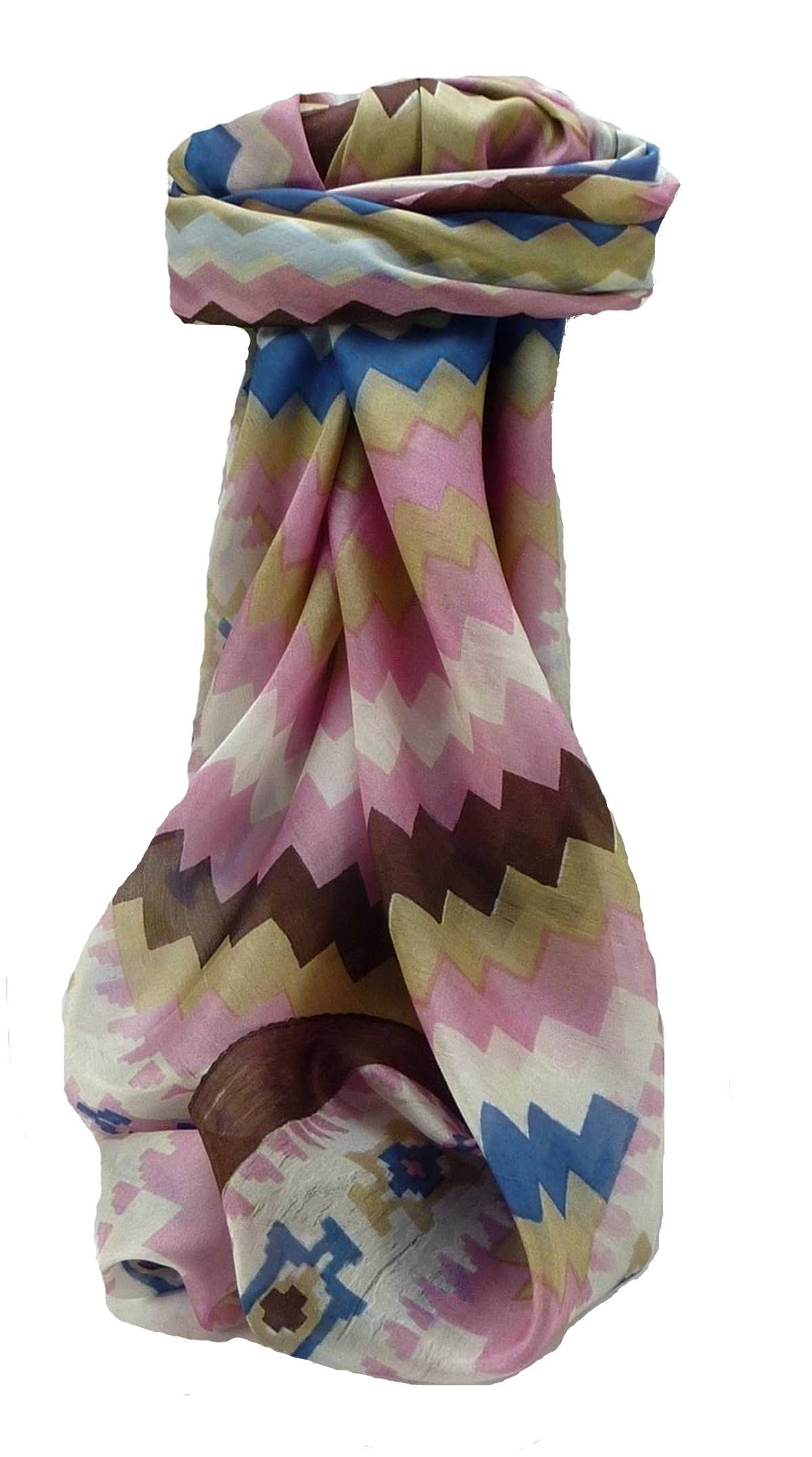Mulberry Silk Contemporary Square Scarf Geometric G121 by Pashmina & Silk