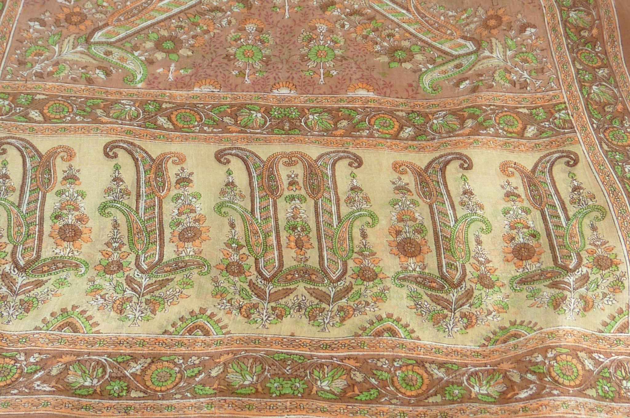 Tradizionale Sciarpa Longa di Seta Ringhat Caramel di Pashmina & Silk