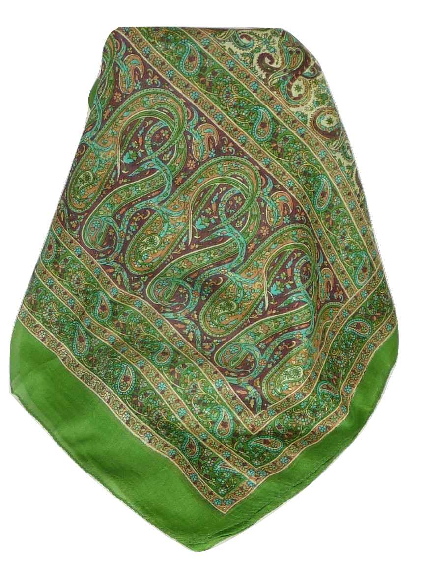 Mulberry Silk Traditional Long Scarf Dhobi Sage by Pashmina & Silk